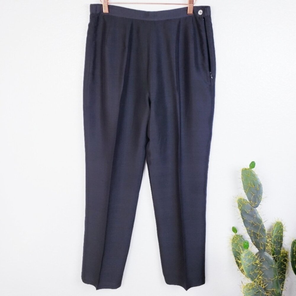 Vintage KOOS of Course 100% Silk Trousers Pants Straight Leg size 6 Minimalist